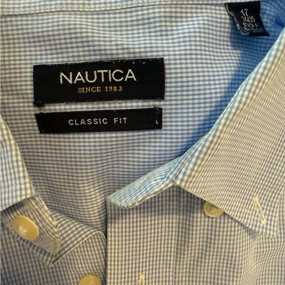 Nautica Men's Sky Blue Button Down Shirt - Picture 3 of 3